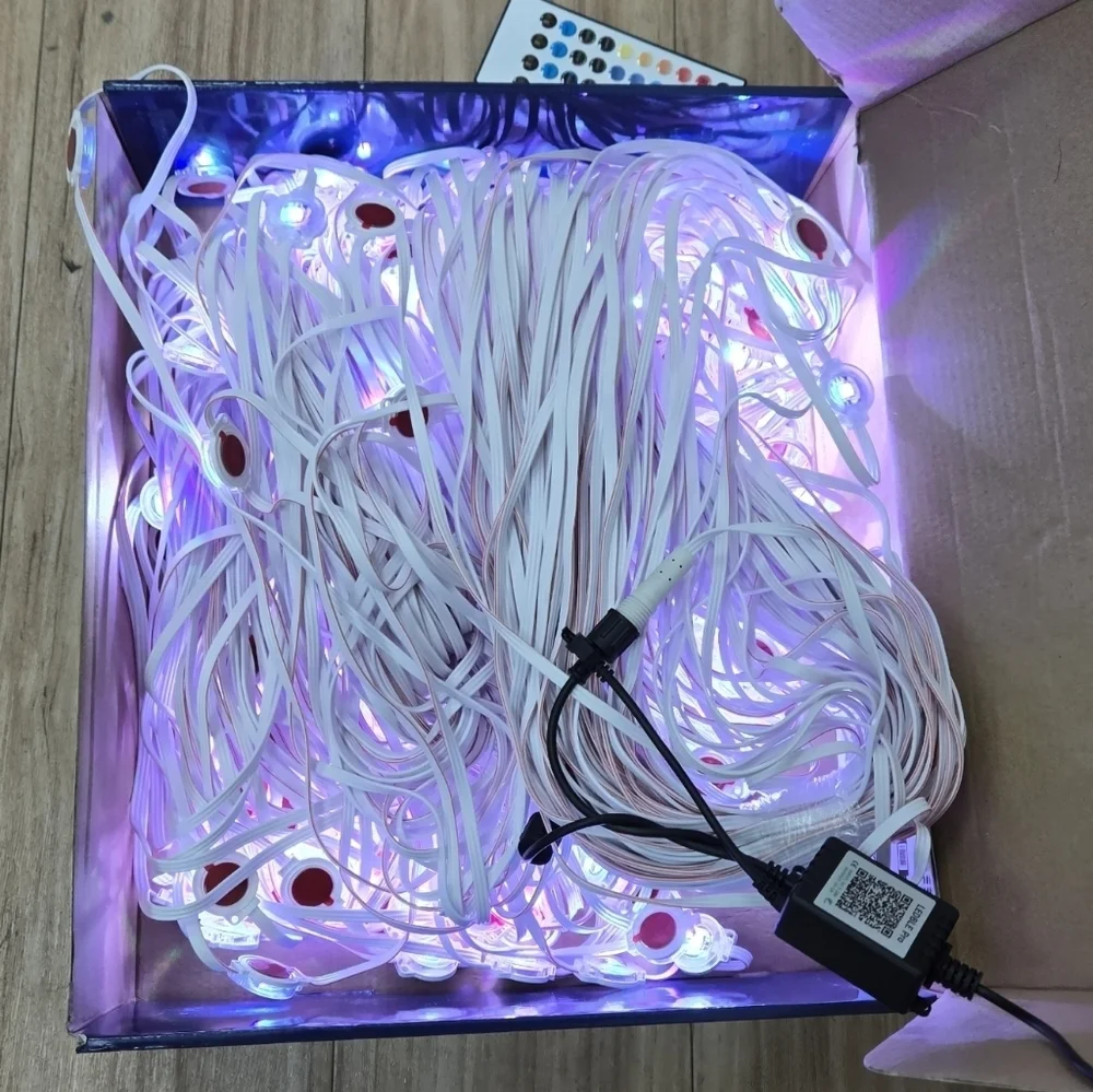 New Outdoors 400ft LED Red, Green and Blue Colorful Eaves Lights
